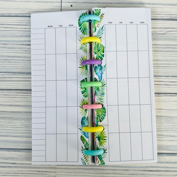 Planner tropical palm leaves monstera inserts extension pack 6 months - Picture 6 of 8